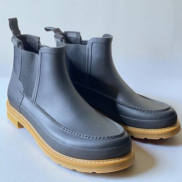 Hunter Chelsea Moc Toe Wellington Men's Boots 11 US Black Lightweight Waterproof - Picture 1 of 14